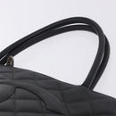 CHANEL Matelasse Reprint Tote Bag Caviar Skin Black Silver CC Auth 200753V-8