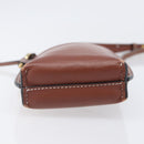 LOEWE Phone Pouch Leather Brown Gold Auth 200754-5