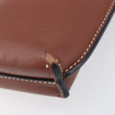 LOEWE Phone Pouch Leather Brown Gold Auth 200754-9