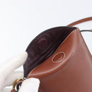 LOEWE Phone Pouch Leather Brown Gold Auth 200754-24