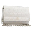 CHANEL New Travel Line Chain Shoulder Bag Canvas Silver CC Auth 200755-1