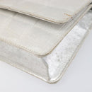 CHANEL New Travel Line Chain Shoulder Bag Canvas Silver CC Auth 200755-9