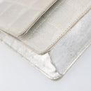 CHANEL New Travel Line Chain Shoulder Bag Canvas Silver CC Auth 200755-15