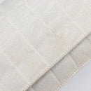 CHANEL New Travel Line Chain Shoulder Bag Canvas Silver CC Auth 200755-18