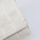 CHANEL New Travel Line Chain Shoulder Bag Canvas Silver CC Auth 200755-10