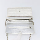 CHANEL New Travel Line Chain Shoulder Bag Canvas Silver CC Auth 200755-19