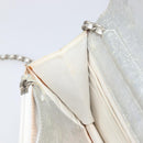 CHANEL New Travel Line Chain Shoulder Bag Canvas Silver CC Auth 200755-23