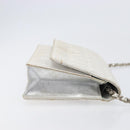 CHANEL New Travel Line Chain Shoulder Bag Canvas Silver CC Auth 200755-3