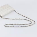 CHANEL New Travel Line Chain Shoulder Bag Canvas Silver CC Auth 200755-7