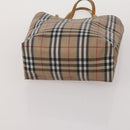 BURBERRY Nova Check Hand Bag Canvas nylon 4 Set Beige Brown Auth 200759-12