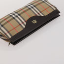 BURBERRY Nova Check Hand Bag Canvas nylon 4 Set Beige Brown Auth 200759-17