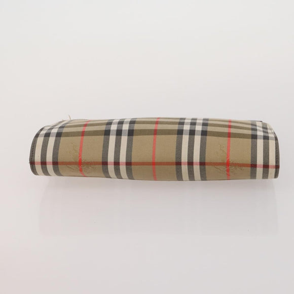BURBERRY Nova Check Hand Bag Canvas nylon 4 Set Beige Brown Auth 200759