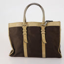BURBERRY Nova Check Hand Bag Canvas nylon 4 Set Beige Brown Auth 200759-3