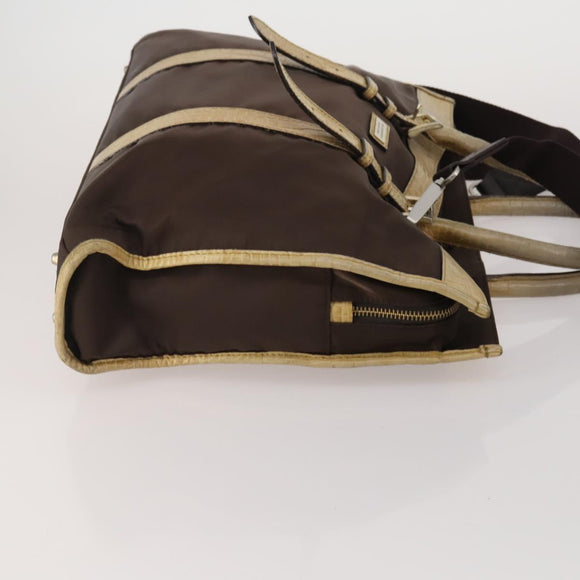 BURBERRY Nova Check Hand Bag Canvas nylon 4 Set Beige Brown Auth 200759