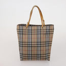 BURBERRY Nova Check Hand Bag Canvas nylon 4 Set Beige Brown Auth 200759-9