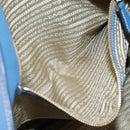 PRADA Tote Bag Vittero Dino Leather Blue Gold Auth 200767V-23