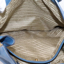 PRADA Tote Bag Vittero Dino Leather Blue Gold Auth 200767V-25