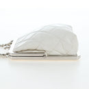 CHANEL Matelasse Chain Shoulder Bag Lamb Skin White Silver CC Auth 200768M-3