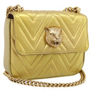 GUCCI Chain Shoulder Bag Leather Gold 432581 Auth 200769V-1