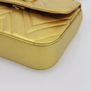 GUCCI Chain Shoulder Bag Leather Gold 432581 Auth 200769V-10