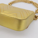 GUCCI Chain Shoulder Bag Leather Gold 432581 Auth 200769V-12