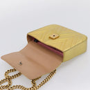 GUCCI Chain Shoulder Bag Leather Gold 432581 Auth 200769V-14