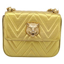 GUCCI Chain Shoulder Bag Leather Gold 432581 Auth 200769V-2