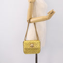 GUCCI Chain Shoulder Bag Leather Gold 432581 Auth 200769V-21