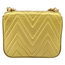 GUCCI Chain Shoulder Bag Leather Gold 432581 Auth 200769V-3