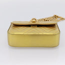 GUCCI Chain Shoulder Bag Leather Gold 432581 Auth 200769V-9