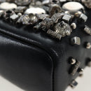 CHANEL Chain Shoulder Pouch Lamb Skin Black Silver CC Auth 200770SAM-17