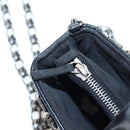 CHANEL Chain Shoulder Pouch Lamb Skin Black Silver CC Auth 200770SAM-28