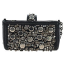 CHANEL Chain Shoulder Pouch Lamb Skin Black Silver CC Auth 200770SAM-13