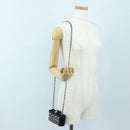 CHANEL Chain Shoulder Pouch Lamb Skin Black Silver CC Auth 200770SAM-30
