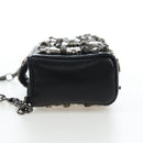 CHANEL Chain Shoulder Pouch Lamb Skin Black Silver CC Auth 200770SAM-3