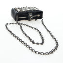 CHANEL Chain Shoulder Pouch Lamb Skin Black Silver CC Auth 200770SAM-7