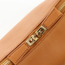PRADA Darling Shoulder Bag Leather Beige Gold Auth 200771SAM-20