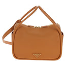 PRADA Darling Shoulder Bag Leather Beige Gold Auth 200771SAM-13
