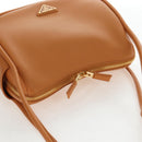 PRADA Darling Shoulder Bag Leather Beige Gold Auth 200771SAM-6