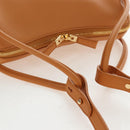 PRADA Darling Shoulder Bag Leather Beige Gold Auth 200771SAM-7