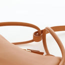 PRADA Darling Shoulder Bag Leather Beige Gold Auth 200771SAM-8