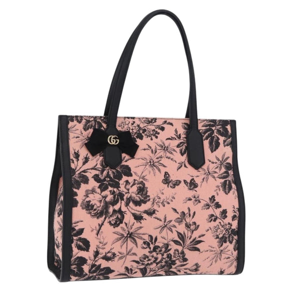 GUCCI Tote Bag Canvas Pink Gold 432684 Auth 200772V