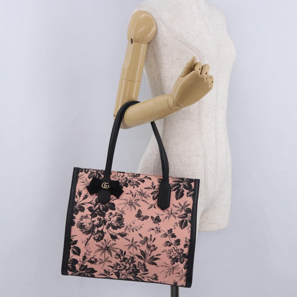 GUCCI Tote Bag Canvas Pink Gold 432684 Auth 200772V