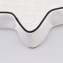 CHANEL Matelasse Chain Shoulder Bag Satin White CC Auth 200773SM-17