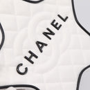 CHANEL Matelasse Chain Shoulder Bag Satin White CC Auth 200773SM-18