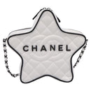 CHANEL Matelasse Chain Shoulder Bag Satin White CC Auth 200773SM-13