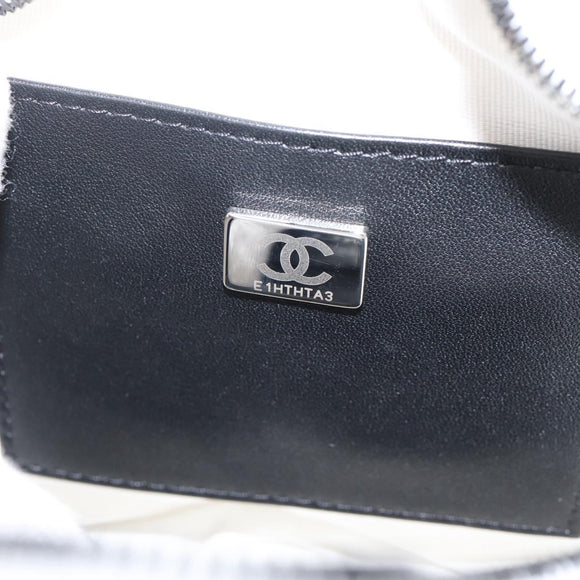 CHANEL Matelasse Chain Shoulder Bag Satin White CC Auth 200773SM