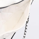 CHANEL Matelasse Chain Shoulder Bag Satin White CC Auth 200773SM-24