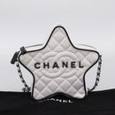 CHANEL Matelasse Chain Shoulder Bag Satin White CC Auth 200773SM-12