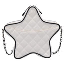 CHANEL Matelasse Chain Shoulder Bag Satin White CC Auth 200773SM-2